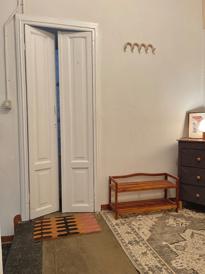 Apartment entrance with vintage doors